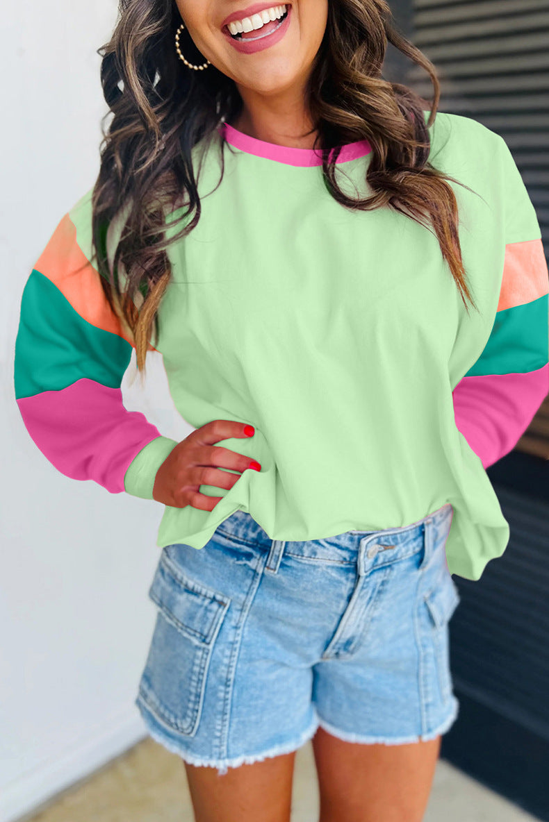 Damen lässiger Sweatshirt mit kontrastierenden Ärmeln Krohn-e