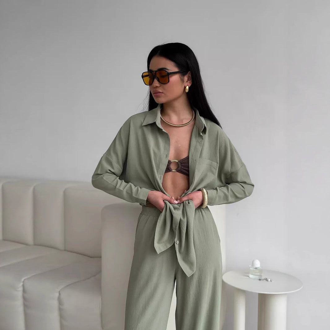 Damen lässige Bluse im Oversized-Stil mit Taschen Krohn-e
