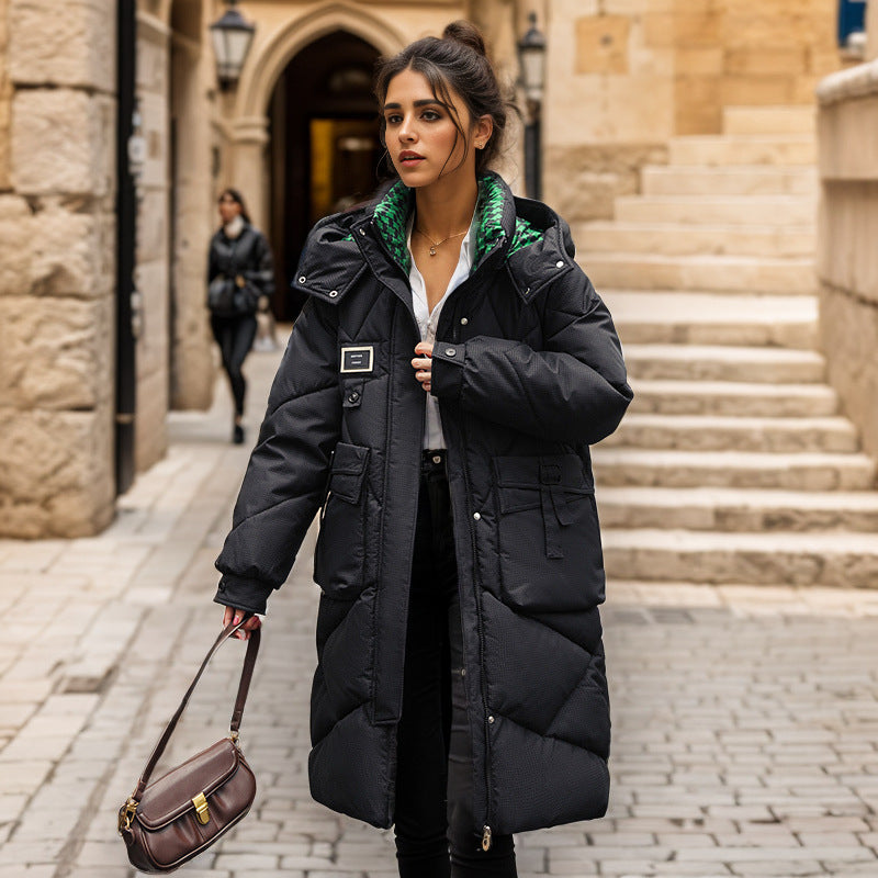 Damen gefütterter langärmliger Winterparka mit verstellbarem Kapuzenkragen und praktischen Taschen Krohn-e