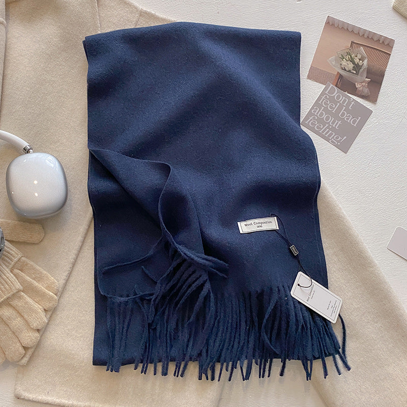 KROHN-E Damen Schal Quasten Weich Vielseitig Uni Elegant