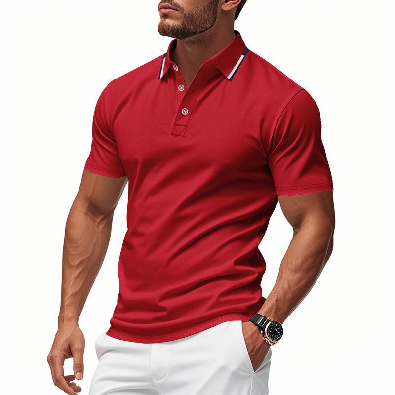 Herren Polo-Shirt mit modernem Kragen und atmungsaktiver Struktur Krohn-e