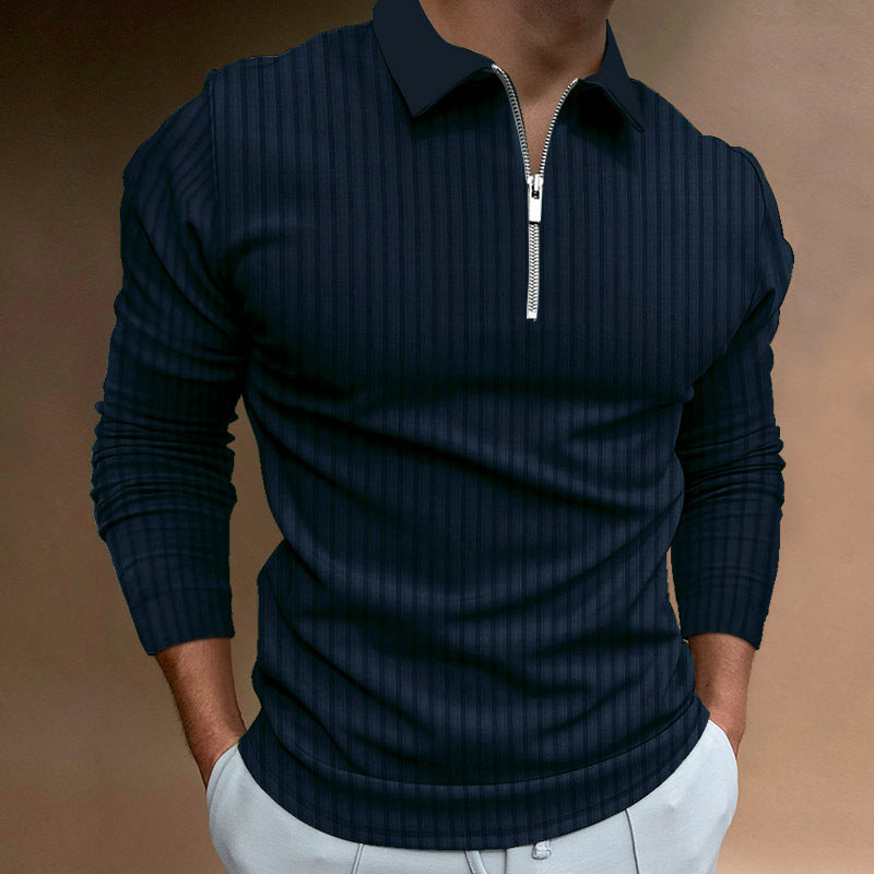 Herren Poloshirt mit elegantem Reißverschluss und strukturiertem Design Krohn-e