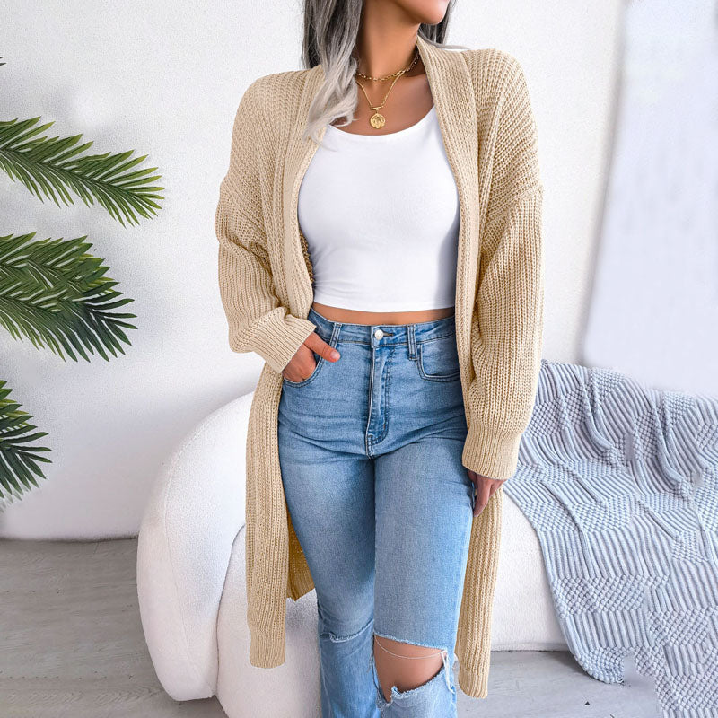 Krohn-e | Einfarbige Strickjacke für Elegante Outfits