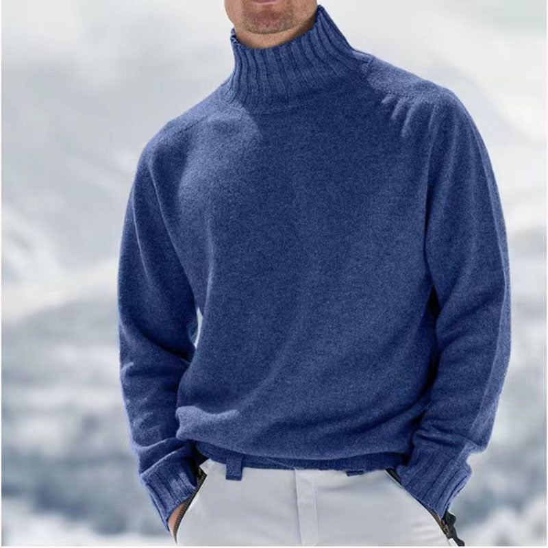 Herren Rollkragenpullover aus hochwertiger Wolle mit strukturierten Details Krohn-e