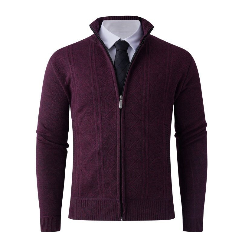 Herren Strickjacke mit modernem Zipper und eleganten Mustern Krohn-e