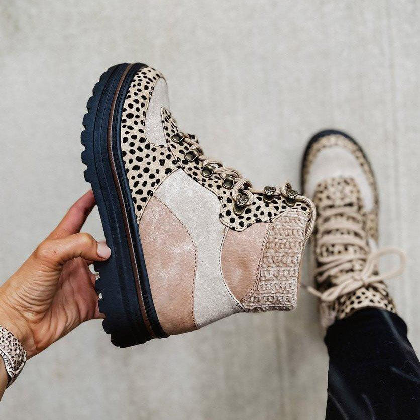 Krohn-e | Stiefeletten mit Wildlederdetails Leopardenmuster