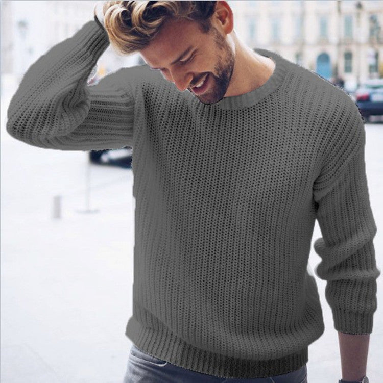 Herren trendiger Strickpullover mit luftiger Struktur und zeitgemäßem Rundhalsausschnitt Krohn-e
