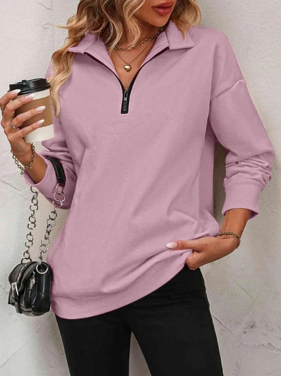Damen Sweatshirt mit halbem Reißverschluss Krohn-e