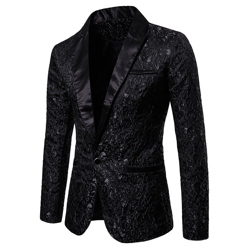 Herren eleganter Samtblazer mit kunstvollem Muster Krohn-e