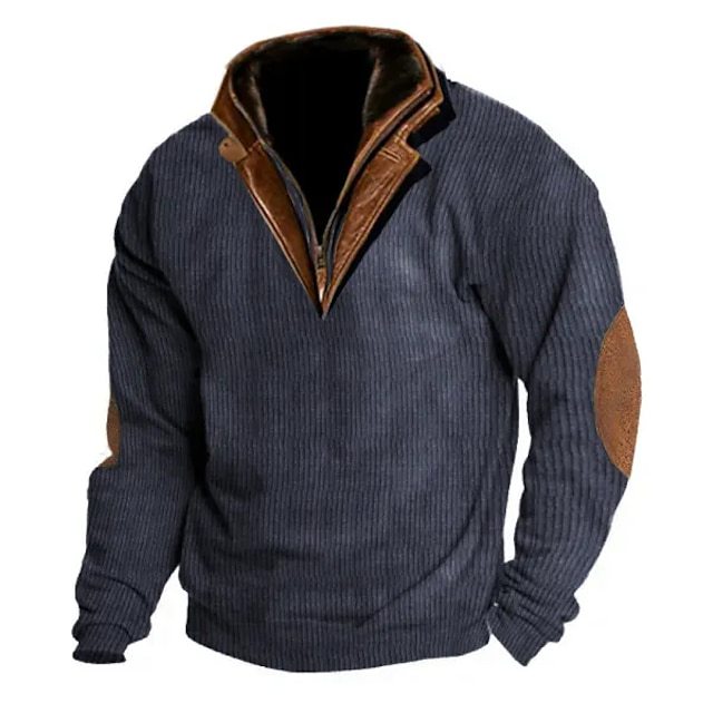 Herren Strickpullover mit details und hohem Kragen Krohn-e