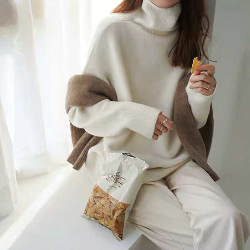 Damen bequemer Rollkragenpullover aus hochwertigem Wollmix Krohn-e
