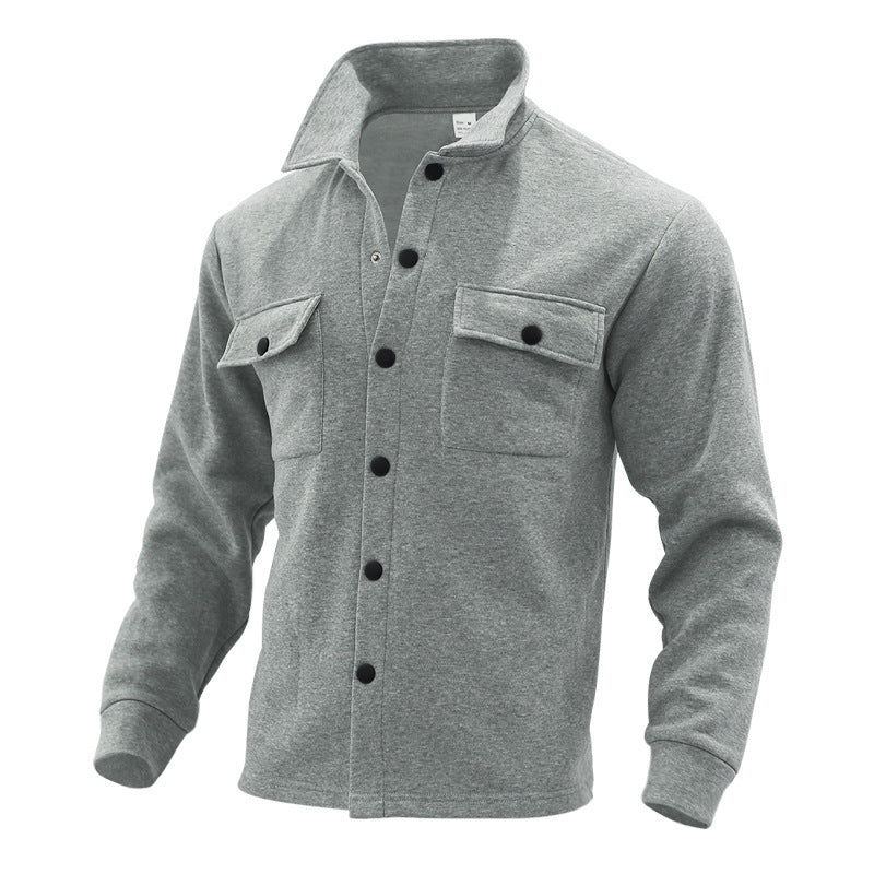 Herren lässige Hemdjacke mit praktischen Taschen und modernem Stehkragen Krohn-e