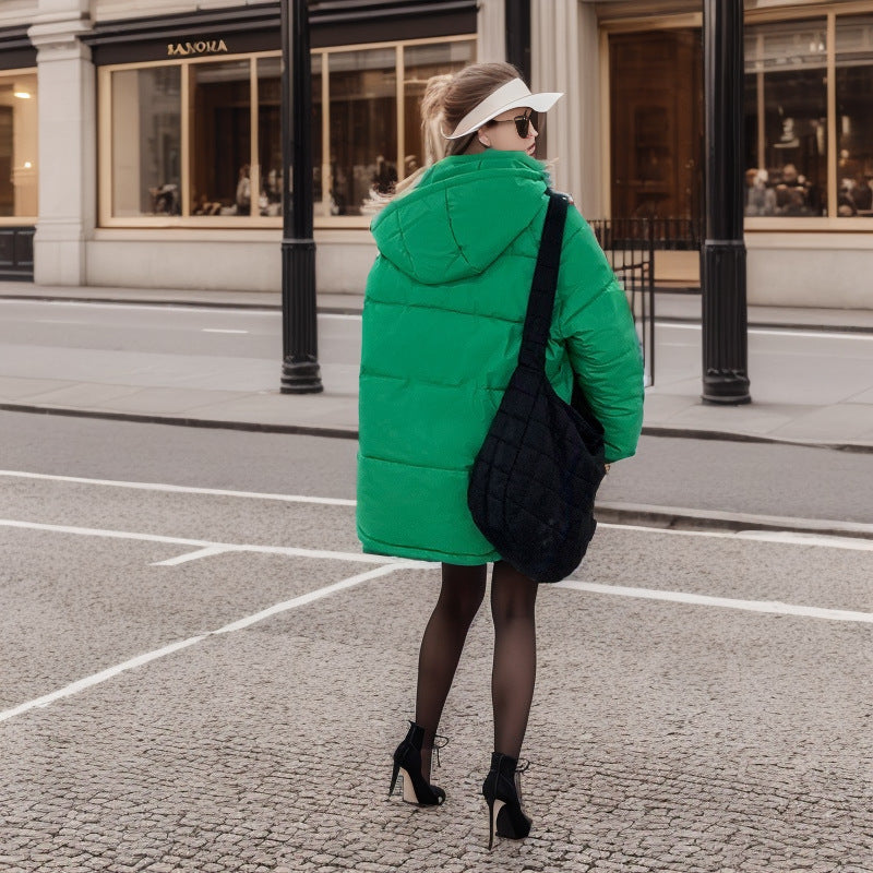 Damen modische Steppjacke mit praktischer Kapuze und großen Taschen Krohn-e