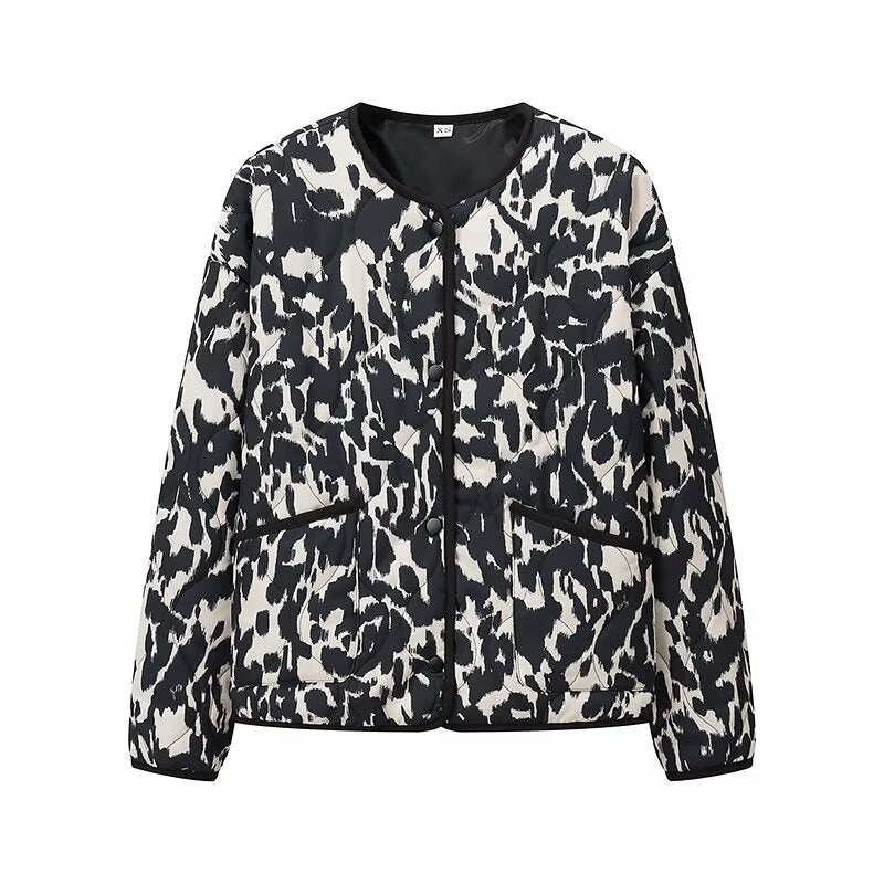 Damen Steppjacke mit modernem Muster und praktischen Taschen Krohn-e