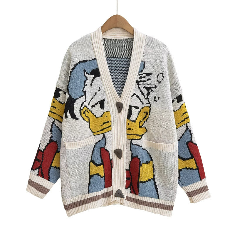 Damen Strickjacke mit Donald Duck Design Krohn-e