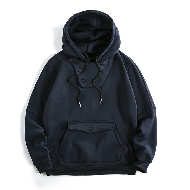 Herren lässiger Kapuzenpullover mit Knopfdetails und praktischen Taschen Krohn-e
