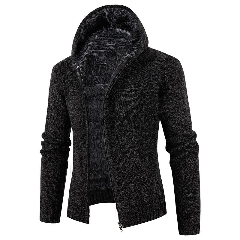 Herren Strickjacke mit Kapuze und weichem Innenfutter Krohn-e
