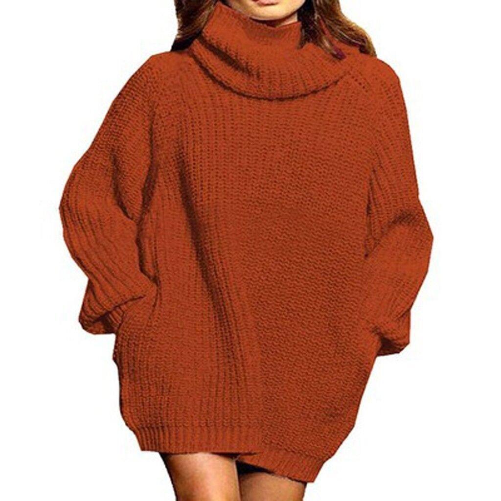 Damen Oversized Strickpullover mit hohem Kragen und weitem Schnitt Krohn-e