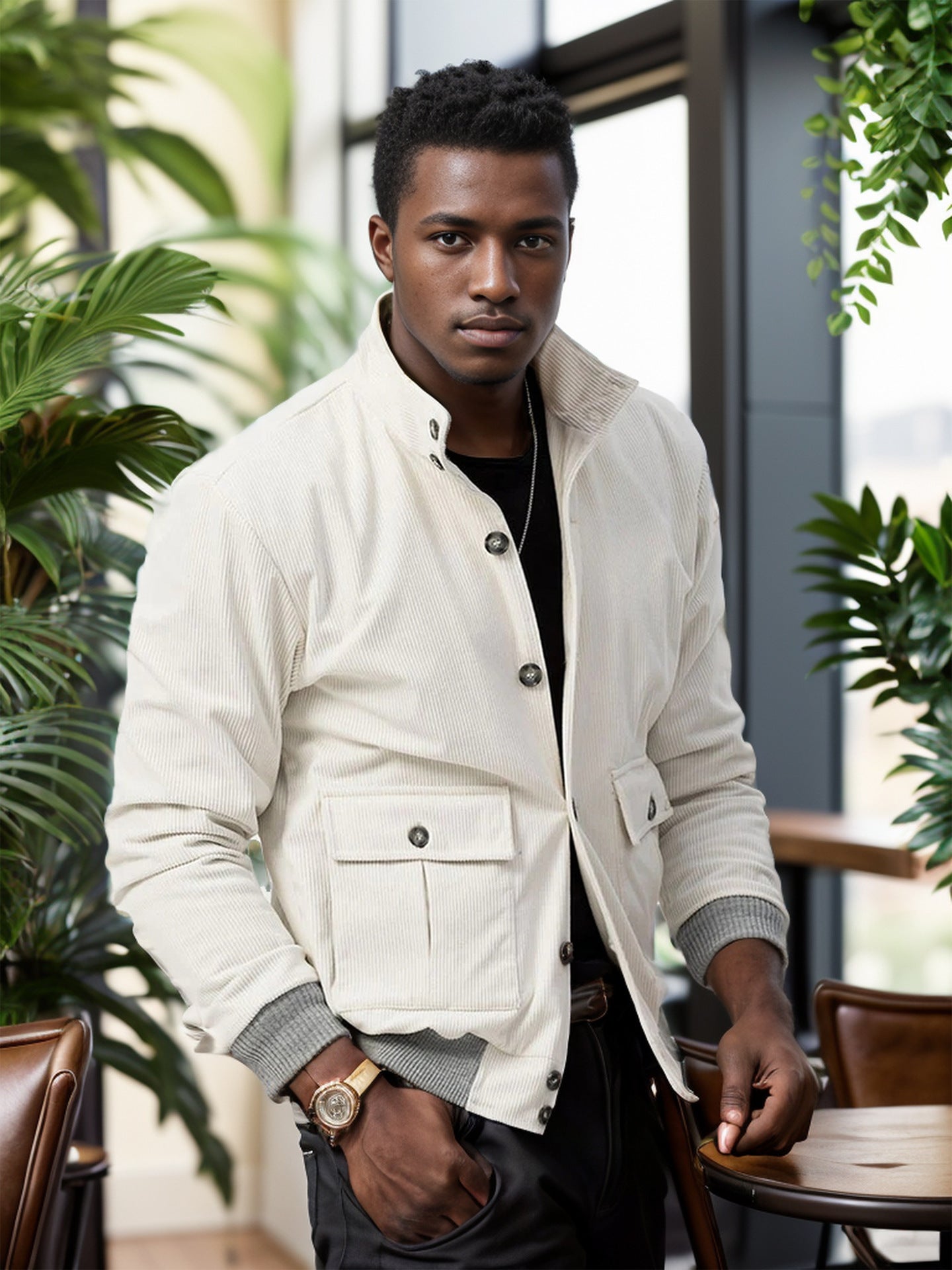 Herren bequeme Utility-Jacke mit praktischen Taschen Krohn-e