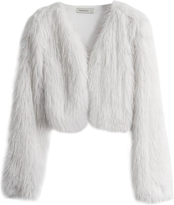 Damen Flauschige Kurzjacke mit offenem Schnitt Krohn-e