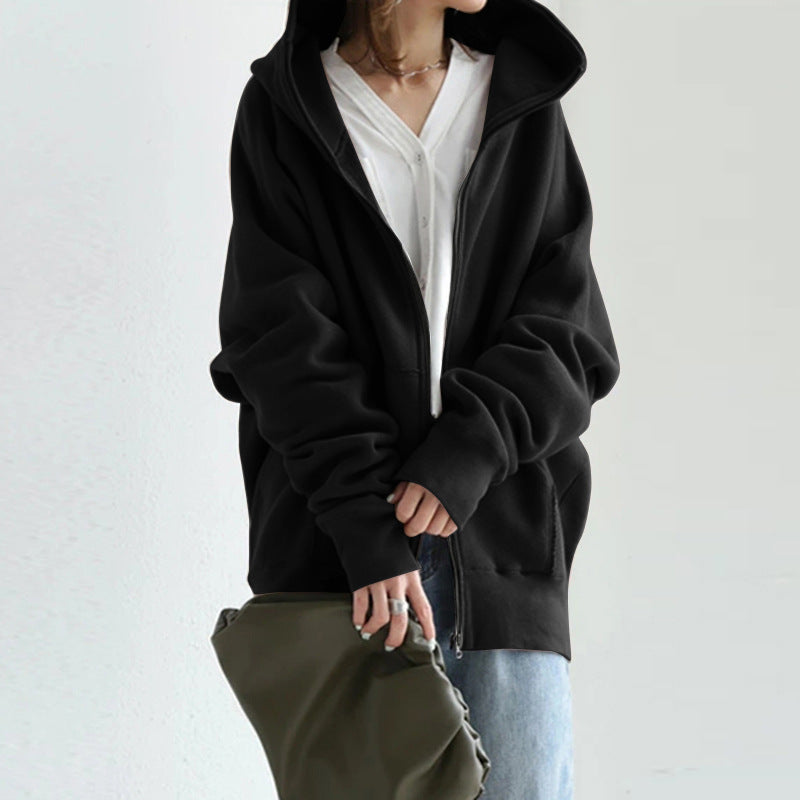 Krohn-e | Lässige Jacke mit Kapuze und Reißverschluss