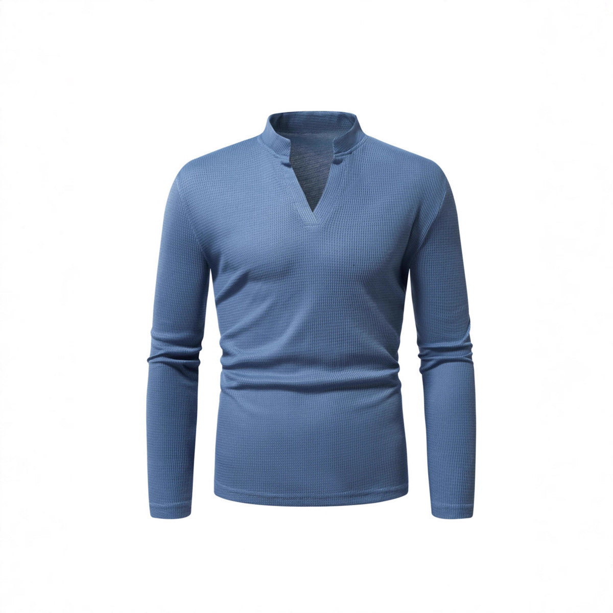 Herren Langarmshirt mit modernem Stehkragen und strukturierter Oberfläche Krohn-e