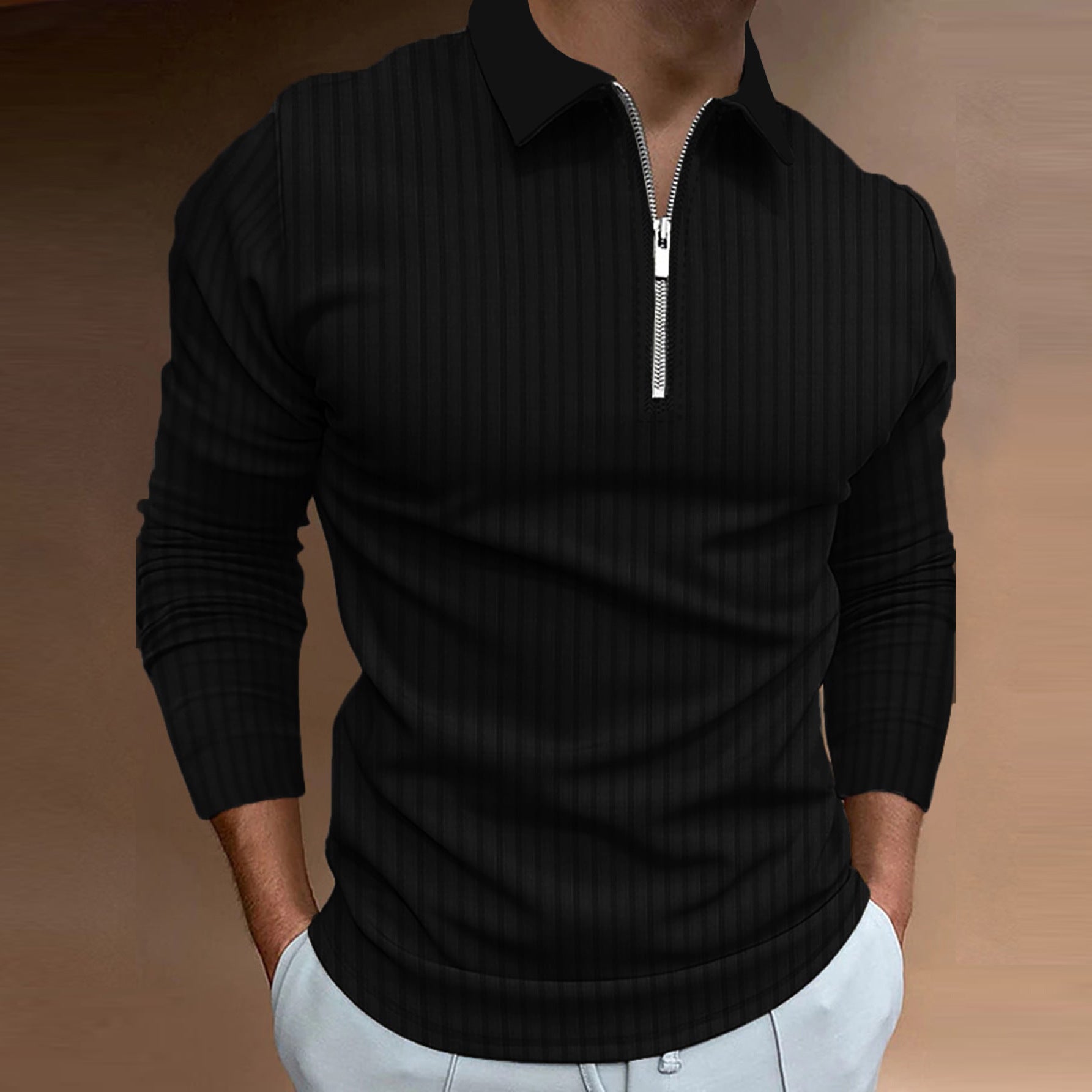 Herren Poloshirt mit elegantem Reißverschluss und strukturiertem Design Krohn-e