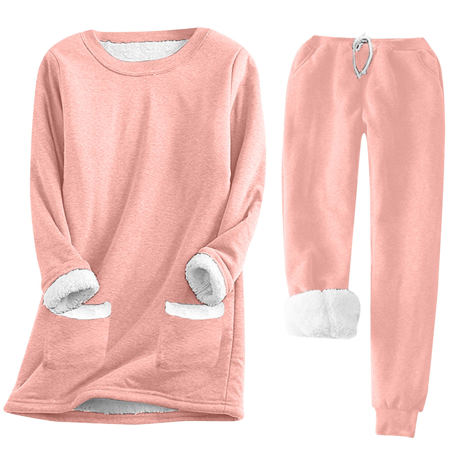 Damen Kuschelige Loungeanzug mit Fleece-Innenfutter und praktischen Taschen Krohn-e