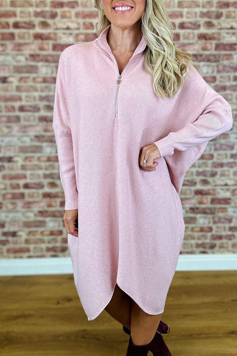 Damen Oversized Strickkleid mit Reißverschluss Krohn-e