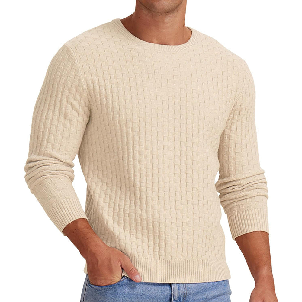 Herren strukturiertes Sweatshirt mit Rundhalsausschnitt und langem Arm Krohn-e
