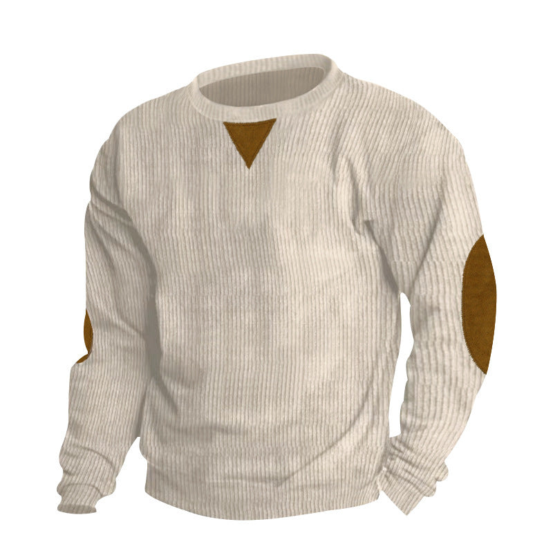Herren bequemer Strickpullover mit eleganten Ellbogenpatches Krohn-e