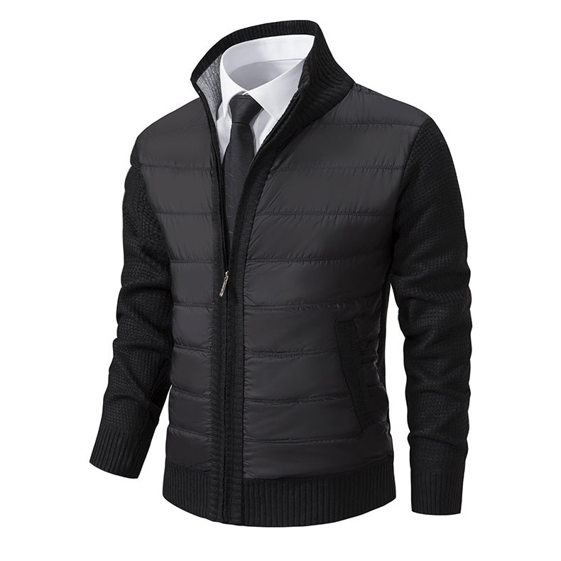 Herren gefütterte Übergangsjacke mit hohem Kragen und strukturiertem Design Krohn-e
