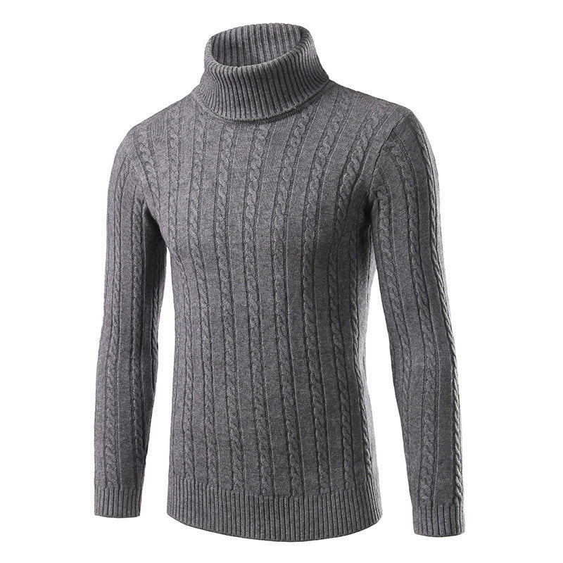 Herren stilvoller Rollkragenpullover mit Zopfmuster Krohn-e