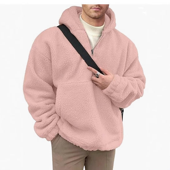 Herren kuscheliger Fleece-Pullover mit halbem Reißverschluss Krohn-e