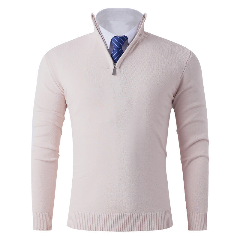 Herren Strickpullover mit modernem Reißverschluss und elastischem Saum Krohn-e