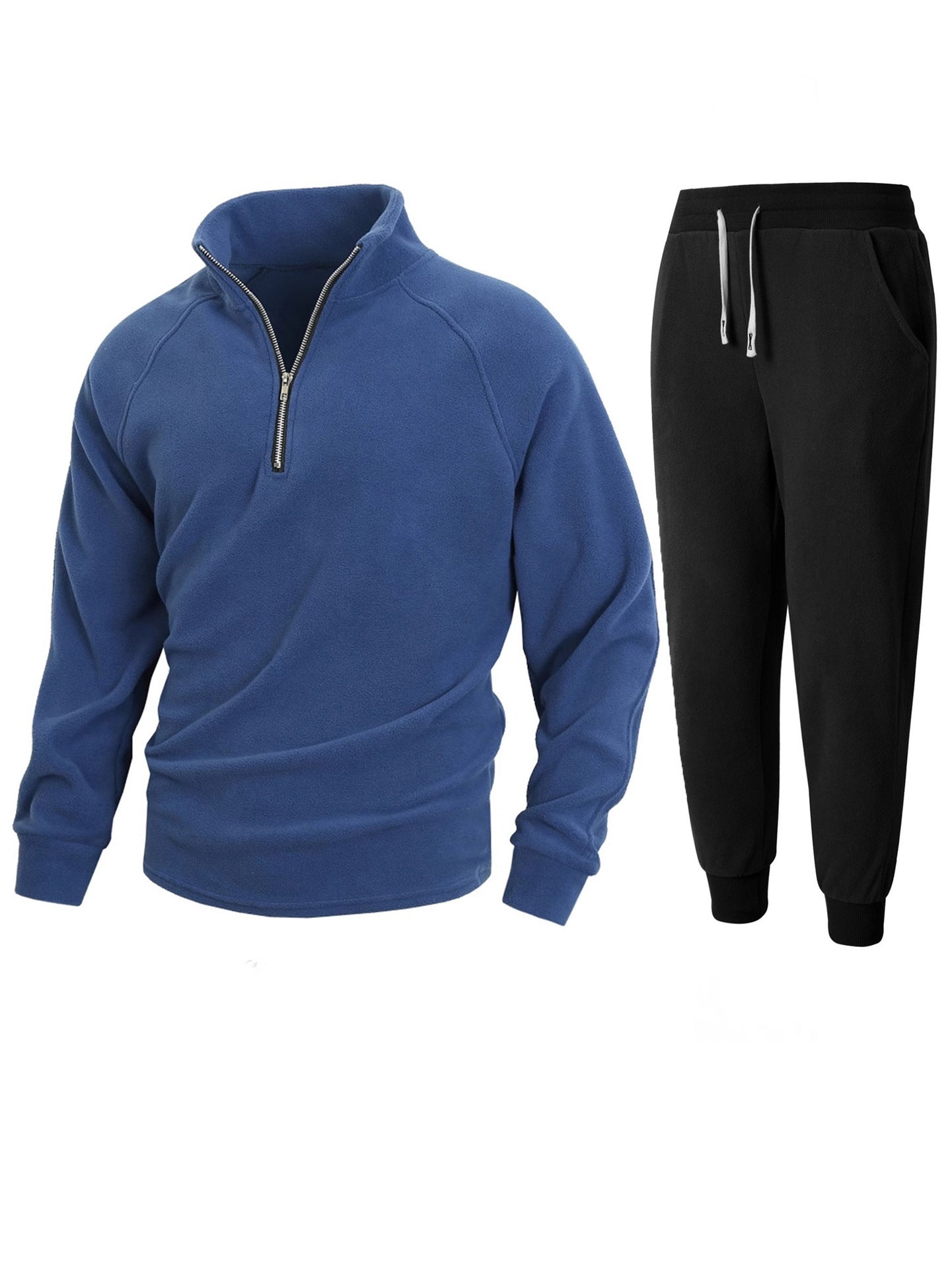 Herren Fleece-Oberteil mit modernem Stehkragen und sportlicher Jogginghose Krohn-e