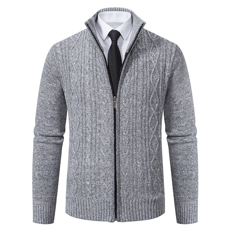 Herren Strickjacke mit hohem Kragen und Reißverschluss Krohn-e