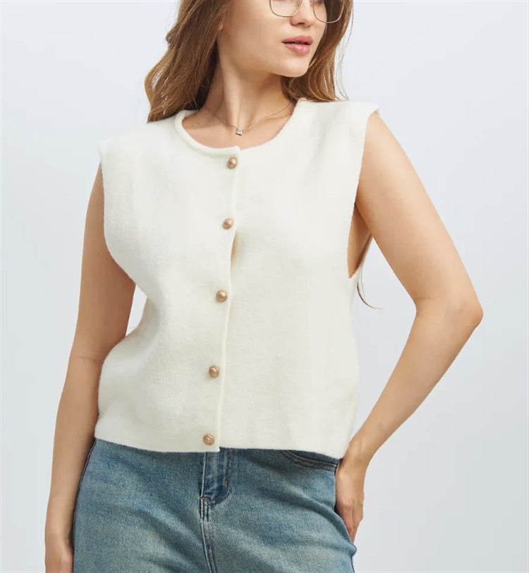 Damen Strickweste mit edlen Knöpfen Krohn-e