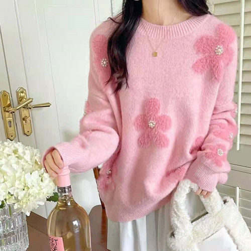 Damen Weicher Strickpullover mit strukturiertem Applikationsdesign Krohn-e