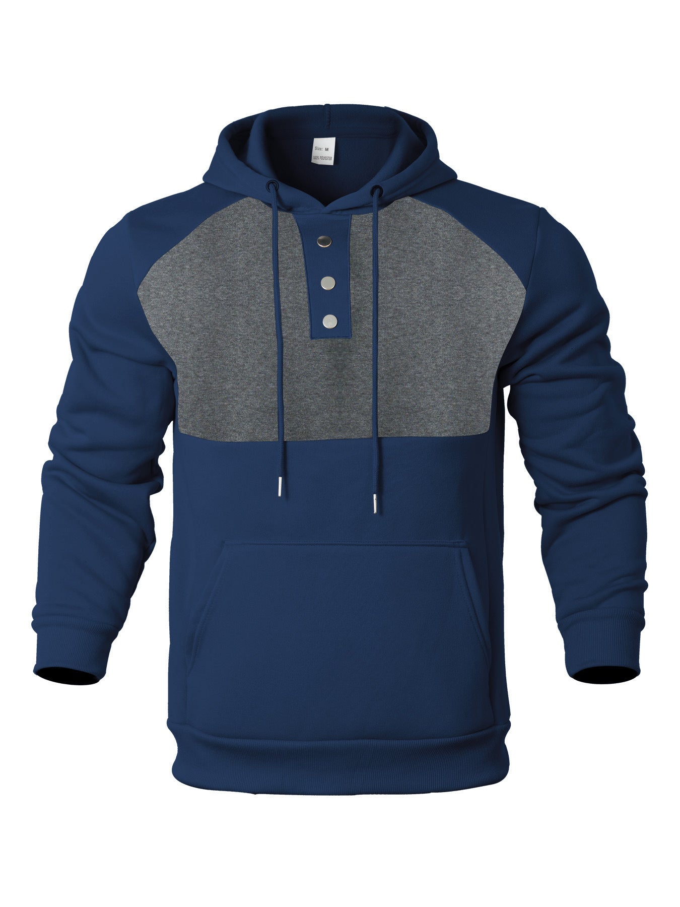 Herren Hoodie mit Knopfleiste und Kontrastdetails Krohn-e
