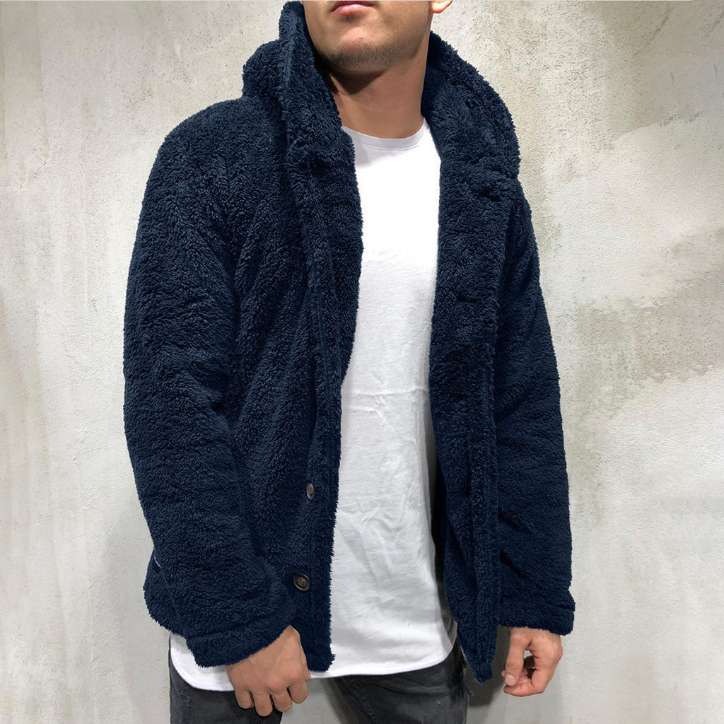 Herren Kuschelige Teddyjacke mit breitem Revers und praktischen Taschen Krohn-e