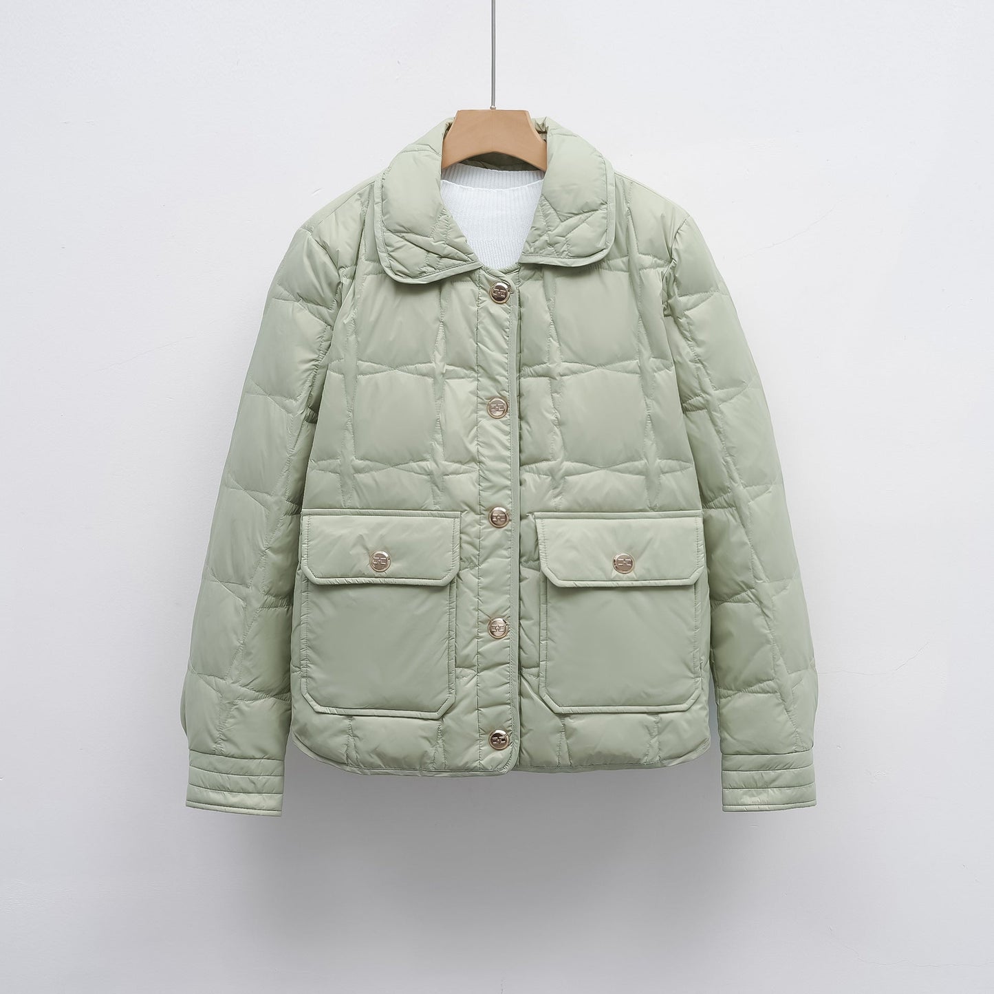 Damen modische gesteppte Jacke mit Taschen und Knopfverschluss Krohn-e