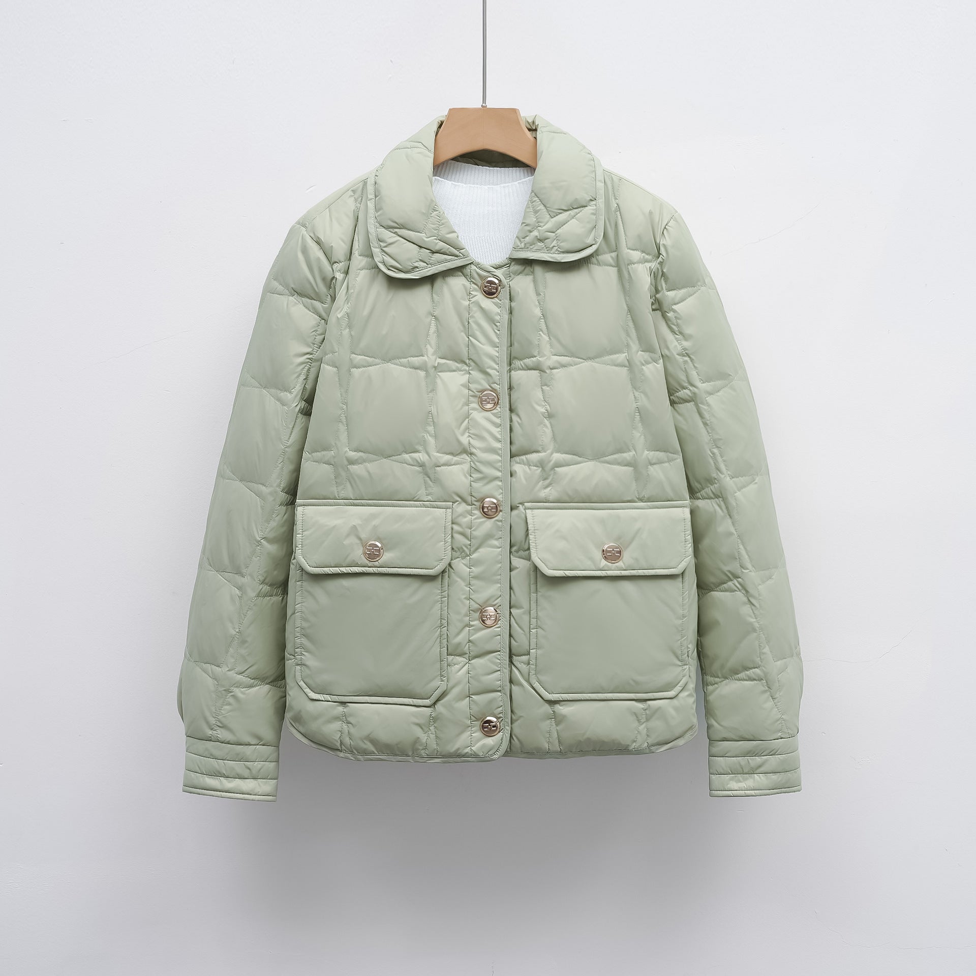 Damen modische gesteppte Jacke mit Taschen und Knopfverschluss Krohn-e