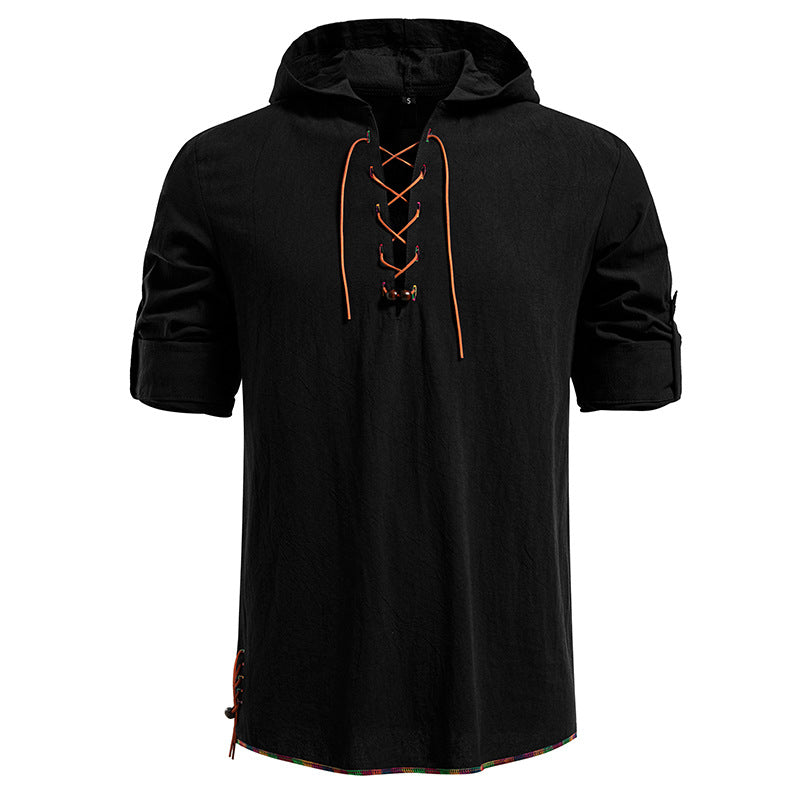 Herren Kaptuzenbluse mit einzigartigem Schnürdesign Krohn-e