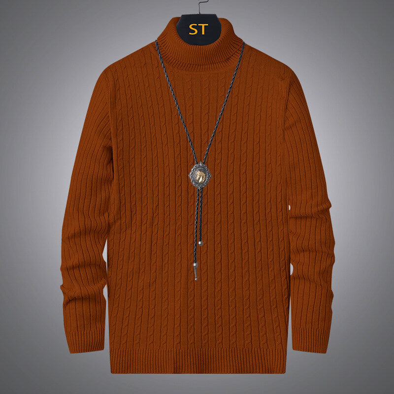 Herren Rollkragenpullover mit strukturiertem Zopfmuster Krohn-e