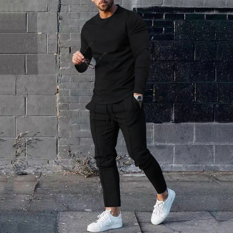 Herren Sportliches Langarmshirt und Chino Jogginghose Set Krohn-e