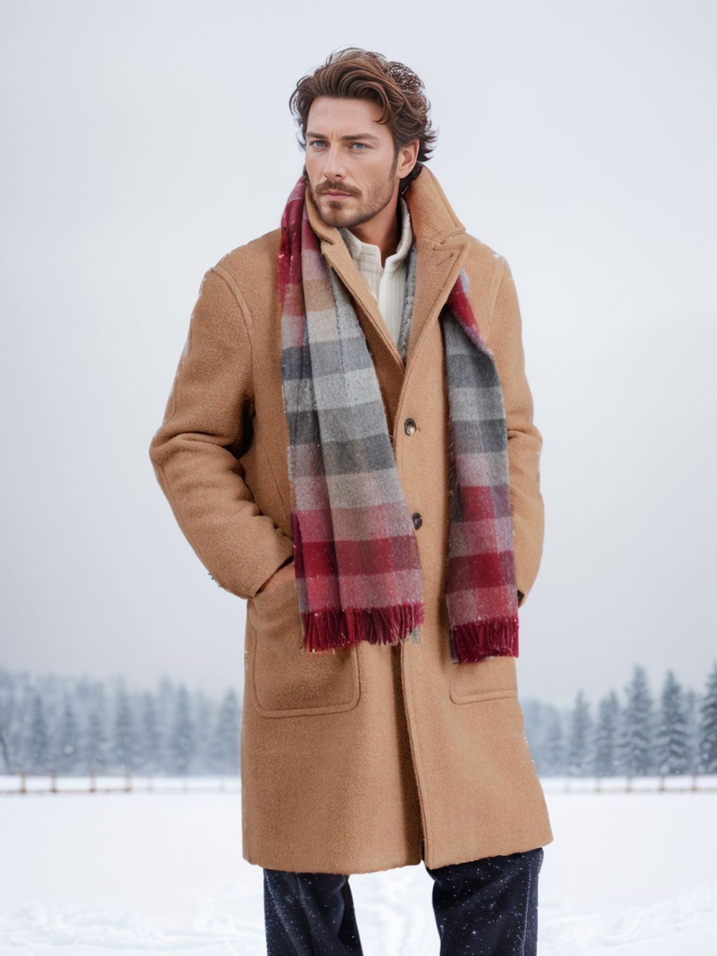 Herren stilvoller und warmer Wollmantel Krohn-e