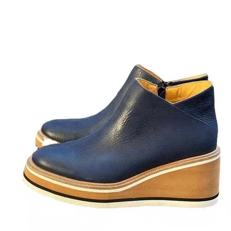 Damen Modische Keil-Stiefeletten aus feinem Wildleder mit praktischem Reißverschluss Krohn-e