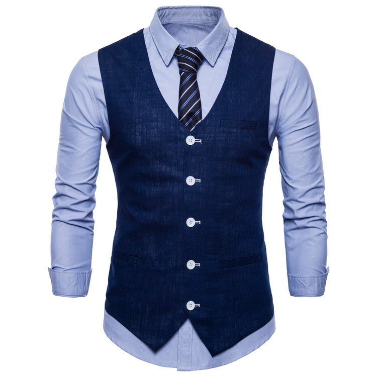 Herren elegante Anzugweste mit praktischen Taschen und detailliertem Design Krohn-e
