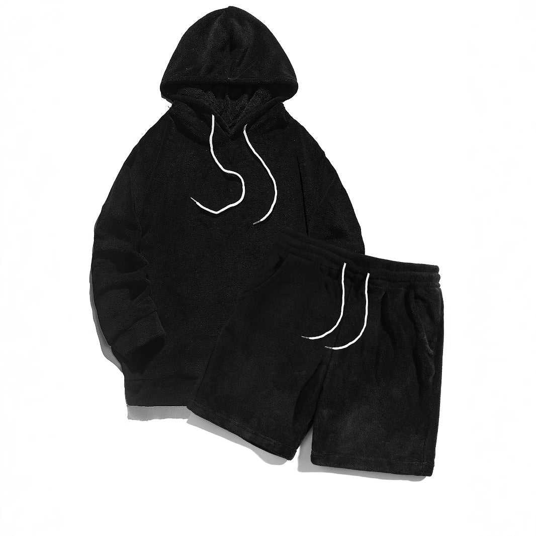 Damen gemütliches Fleece-Hoodie und Shorts Set Krohn-e